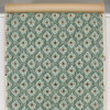 1950s Vintage Wallpaper Green Gold Metallic Geometric