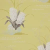 1940s Vintage Wallpaper White Flowers Seashells on Yellow