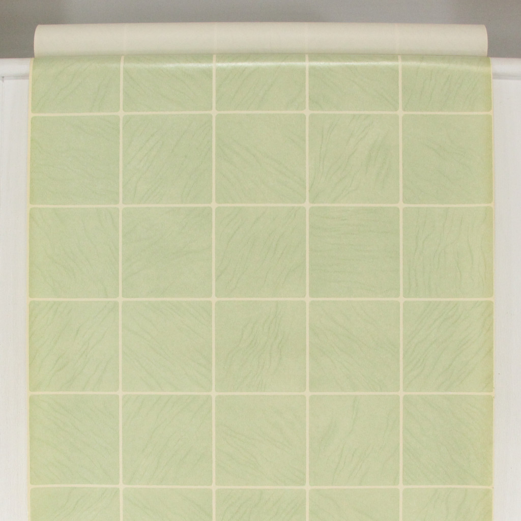 1930s Vintage Wallpaper Faux Green Tiles