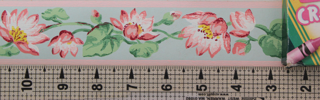 Trimz Vintage Wallpaper Border Lotus Blossoms