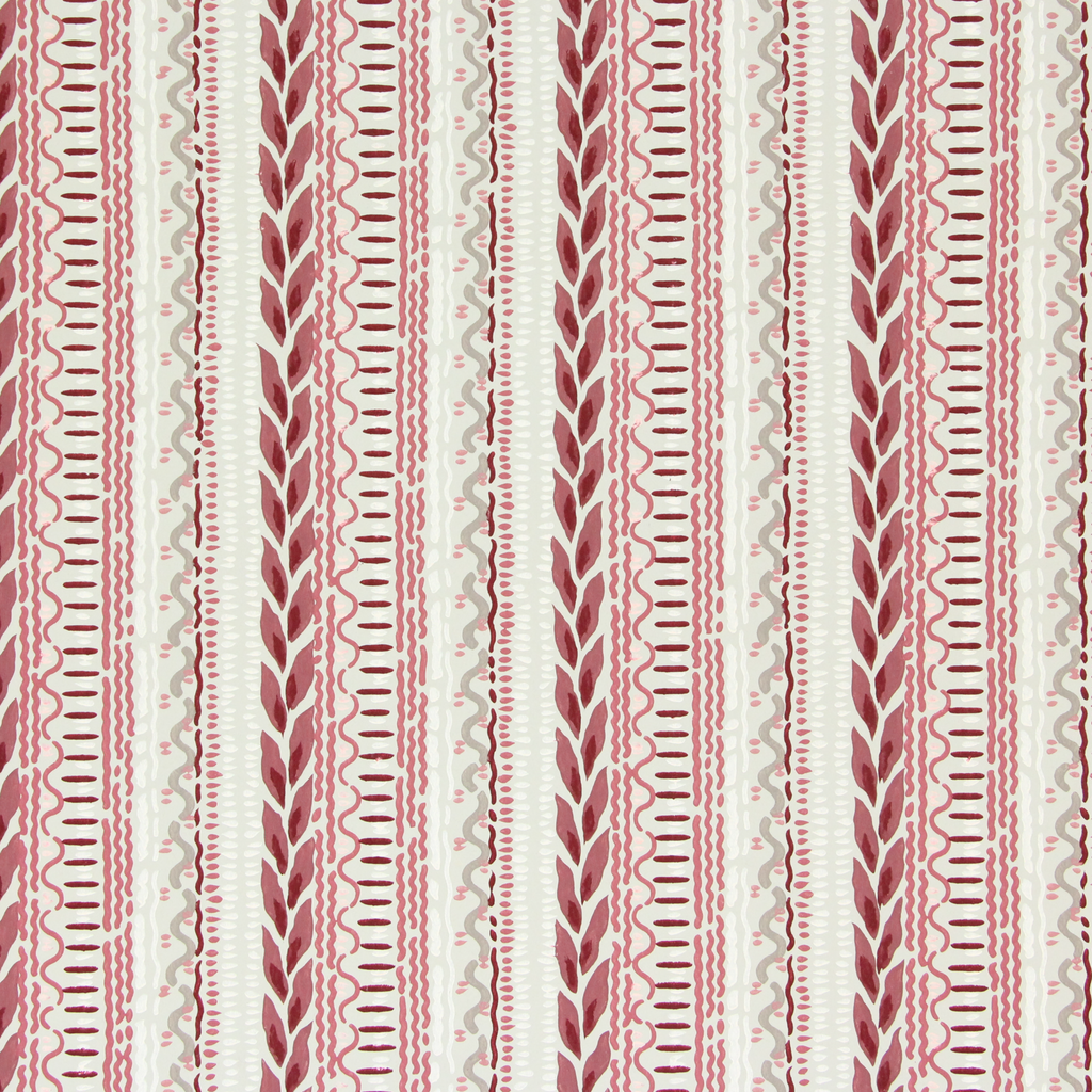 1940s Vintage Wallpaper Maroon Stripe on Gray