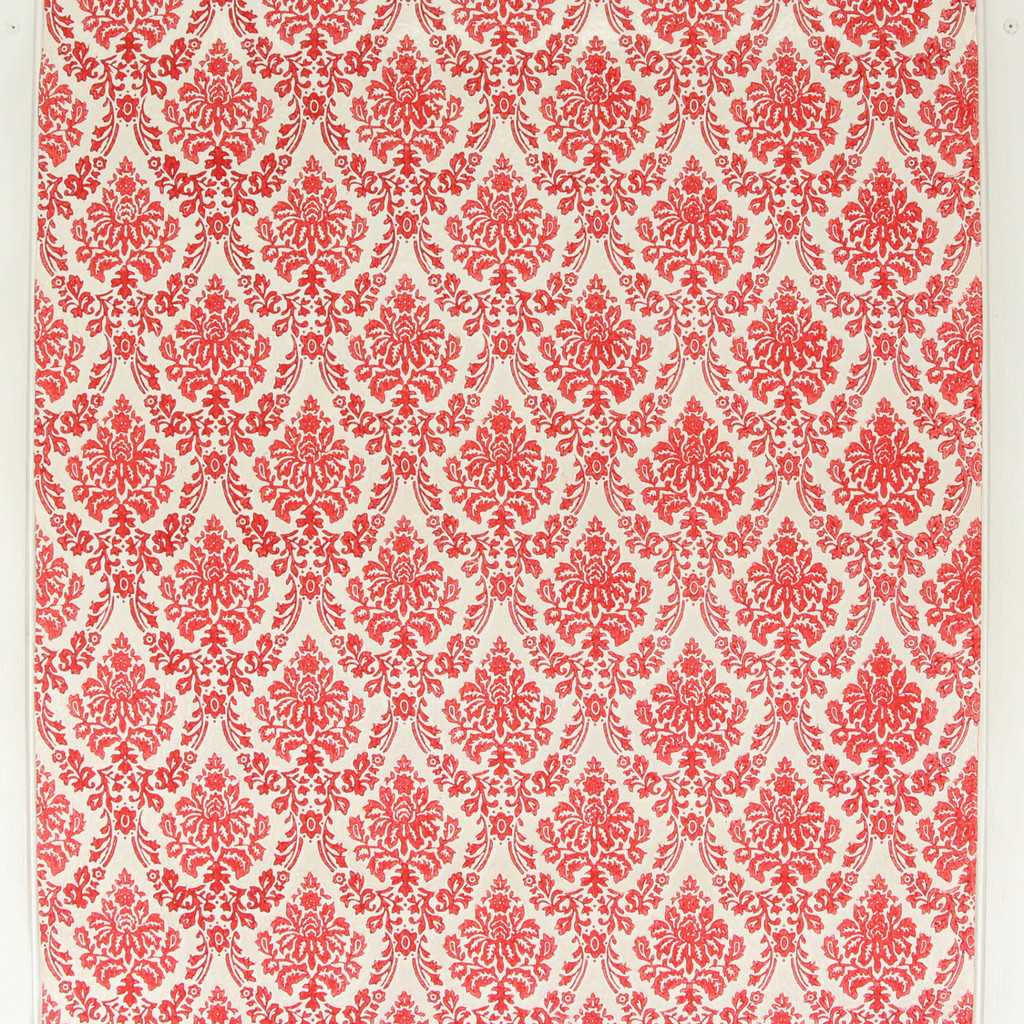 1960s Vintage Wallpaper Red Damask on White Rosie's Vintage Wallpaper