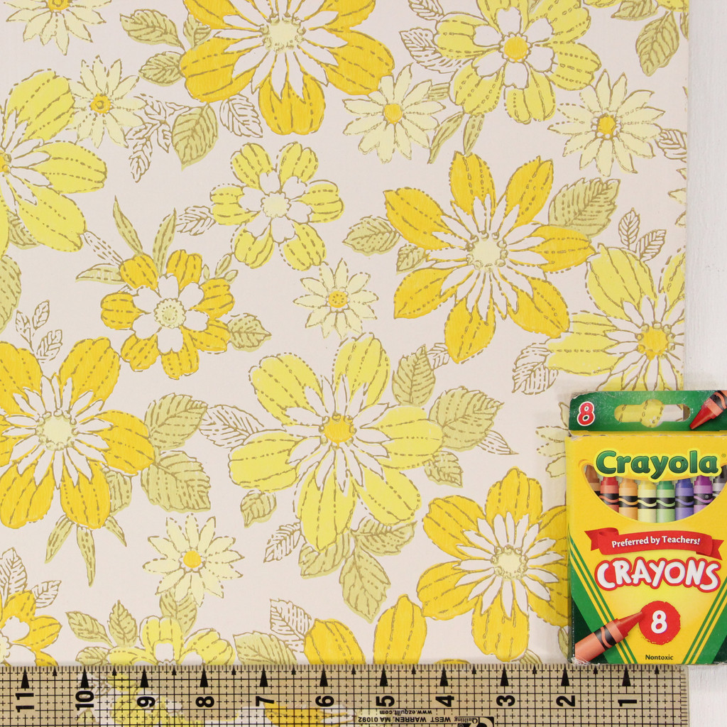 1960s Vintage Wallpaper Yellow Flowers
