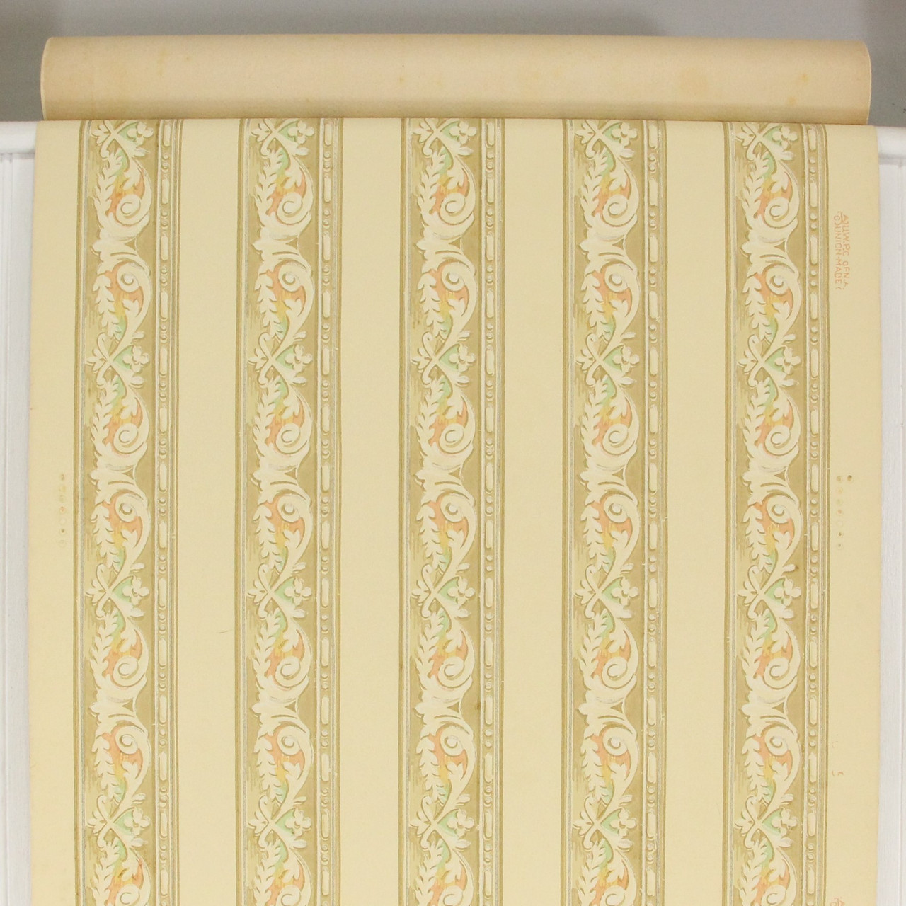 1940s Vintage Wallpaper Border Peach Green Rosie's Vintage Wallpaper