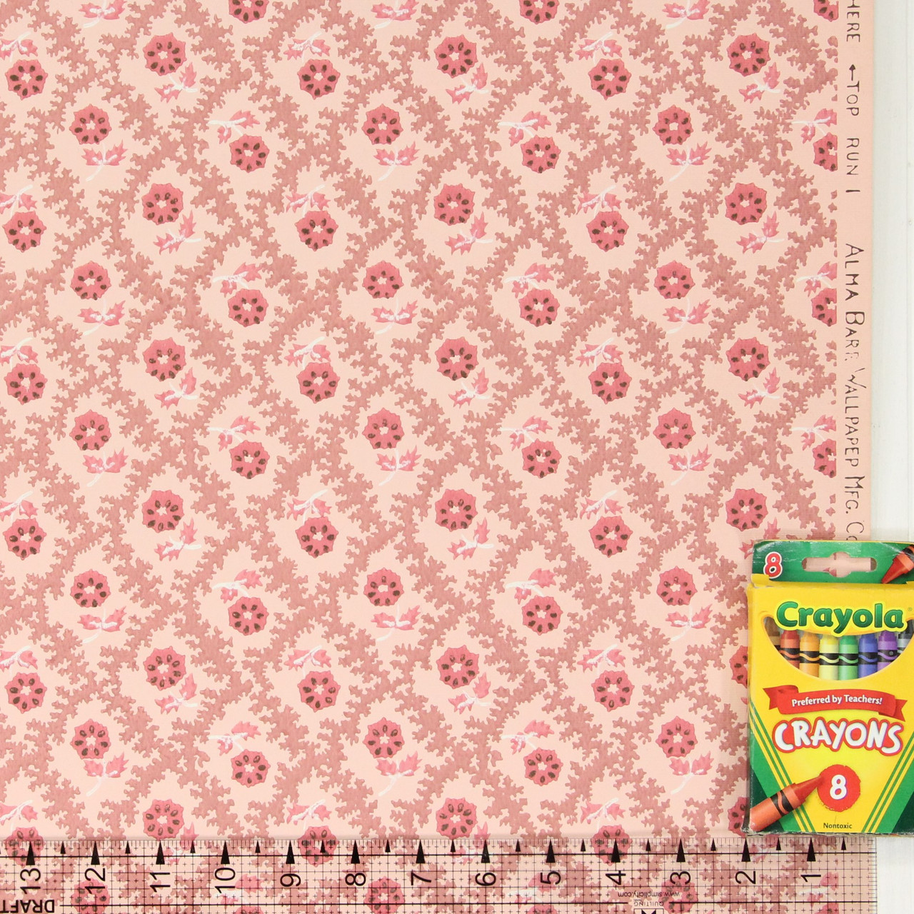 1950s Vintage Wallpaper Pink Floral Geometric Rosie's Vintage Wallpaper
