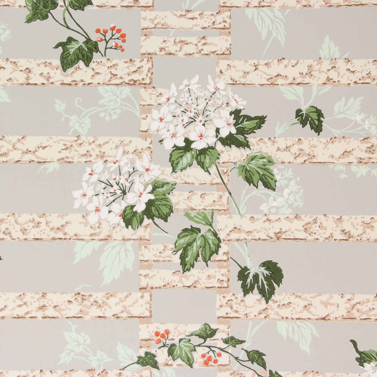 Buy 1940s Vintage Wallpaper by the Yard White Leaves on Pink Online in  India  Etsy