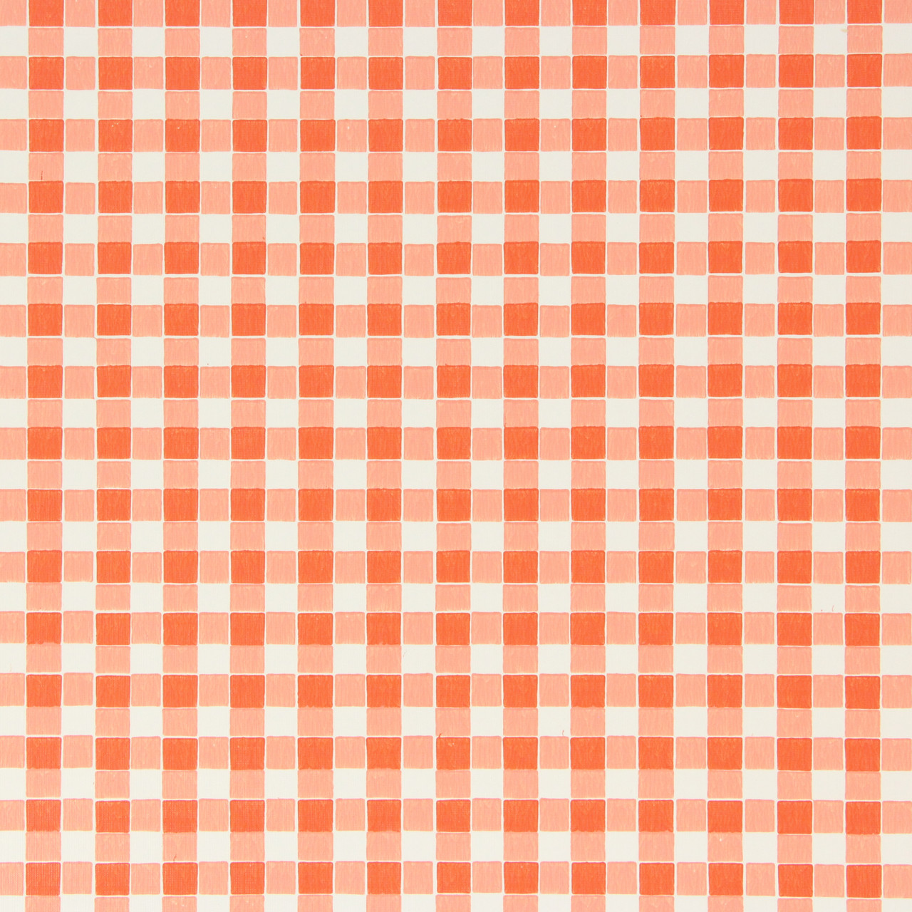 1970s Retro Vintage Wallpaper Orange White Plaid