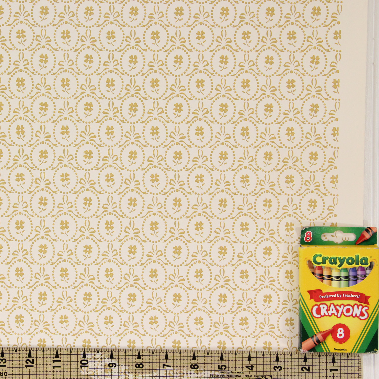 1950s Vintage Wallpaper Thomas Strahan Yellow Floral Geometric - Rosie