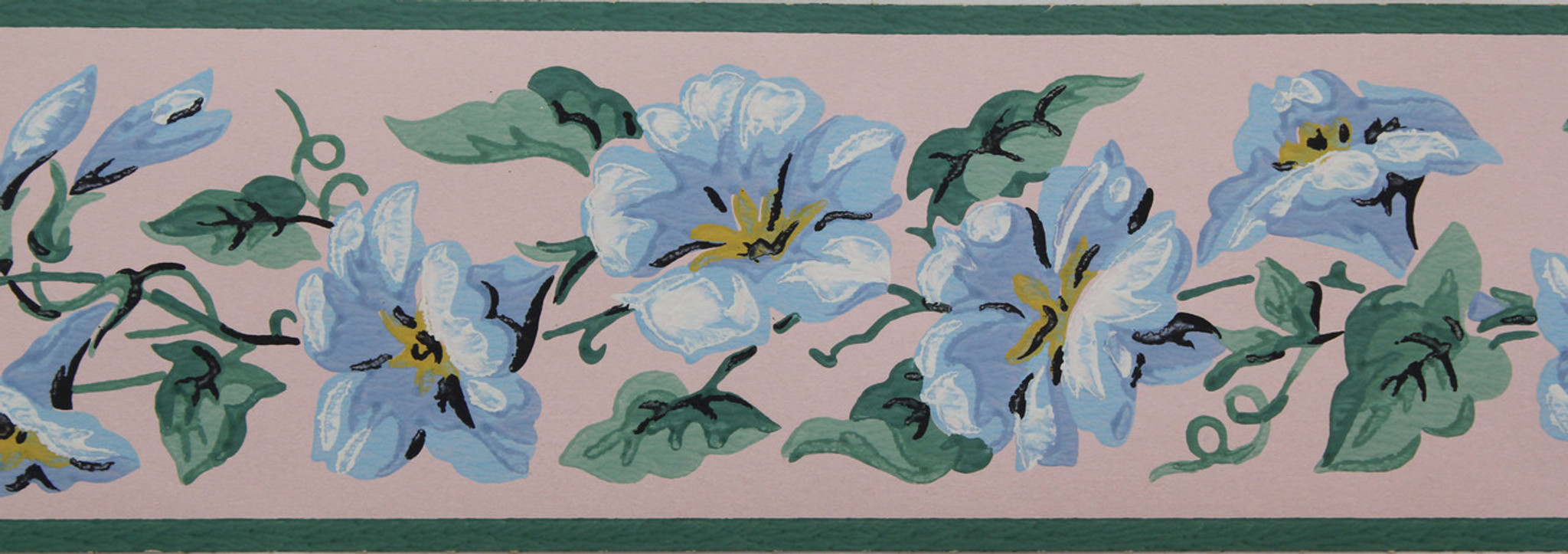 Imperial Vintage Wallpaper Border Morning Glory Blue Rosie S