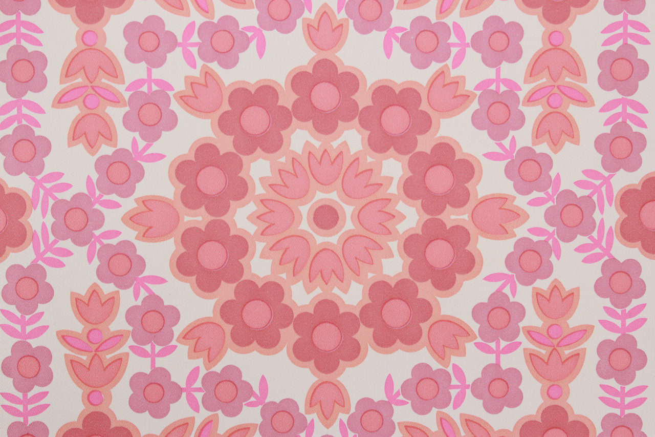 1970s vintage wallpaper retro pink geometric floral