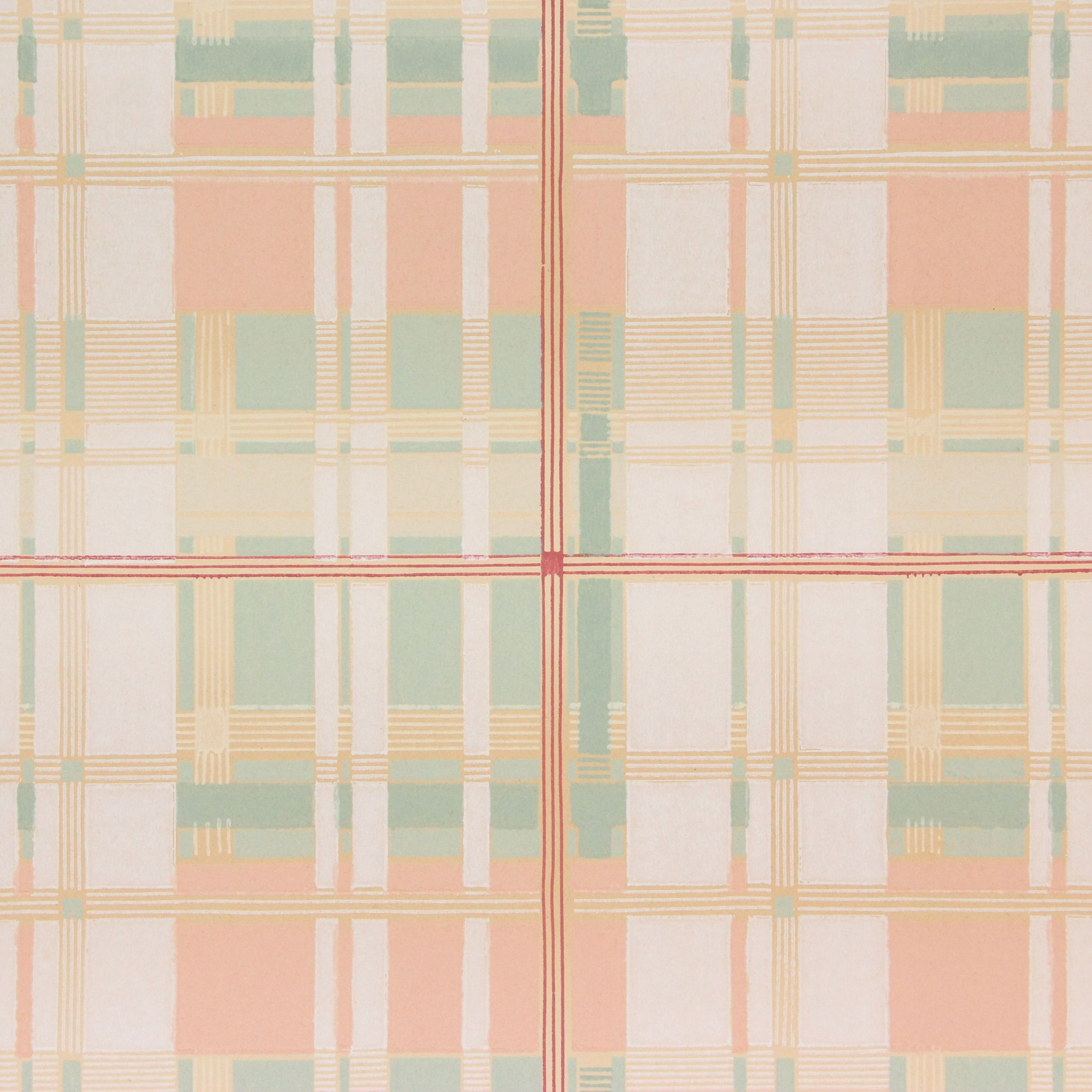 1930s Vintage Wallpaper Peach Green Plaid Rosie S Vintage Wallpaper