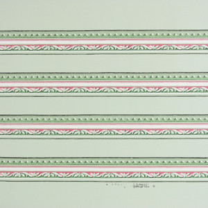 1940s Vintage Wallpaper Border Pink and Green