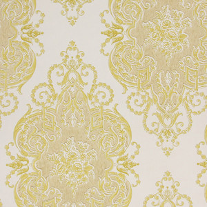 1960s Vintage Wallpaper Large Gold Yellow Damask