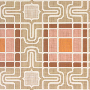 1970s Vintage Wallpaper Retro Geometric Pink and Brown
