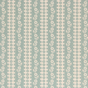 1970s Vintage Wallpaper White Floral on Aqua