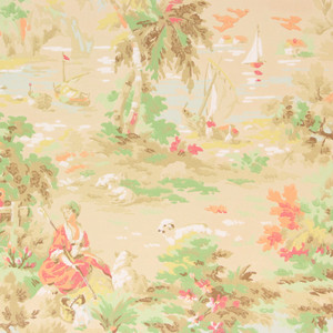 1930s Vintage Wallpaper Scenic Shepherd