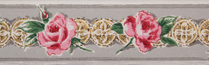 Trimz Vintage Wallpaper Border Rose Medallion