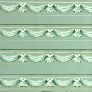 1940s Vintage Wallpaper Green Swag