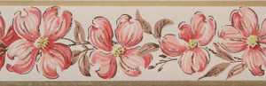 Trimz Vintage Wallpaper Border Pink Floral