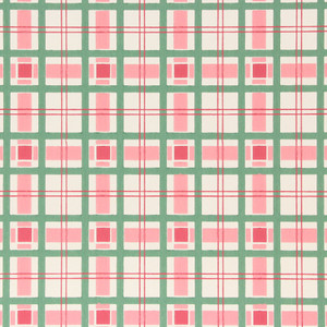 1950s Vintage Wallpaper Pink and Green Plaid