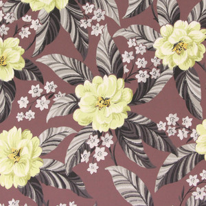 1940s Vintage Wallpaper Yellow Flowers on Brown