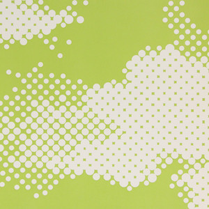 1970s Retro Vintage Wallpaper White Dots Lime Green