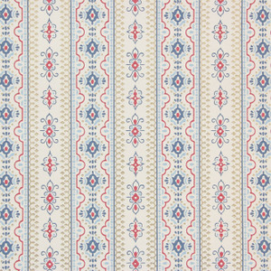 1970s Vintage Wallpaper Red Blue Stripe