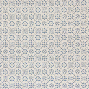 1960s Vintage Wallpaper Blue Geometric on White