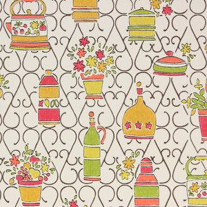 1970s Retro Vintage Wallpaper Teapots and Flowers