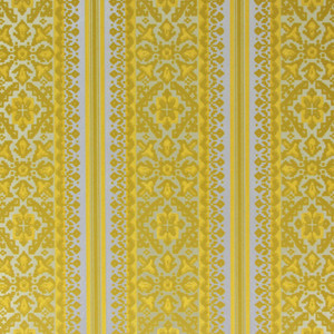 1970s Vintage Wallpaper Retro Yellow and Gold Flock