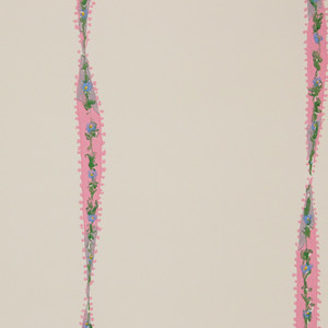 1950s Vintage Wallpaper Pink Ribbon--Made in France