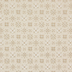 1950s Vintage Wallpaper White Geometric on Beige