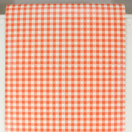 1970s Retro Vintage Wallpaper Orange White Plaid