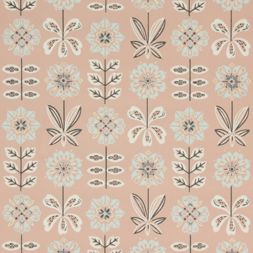 1940s Vintage Wallpaper Blue White Geometric on Pink