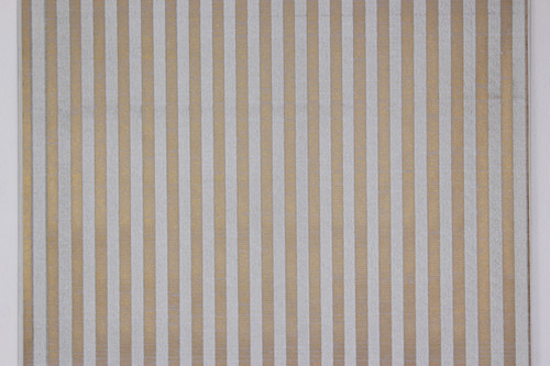 1970s Vintage Wallpaper White Flock Stripe on Gold