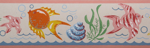 Trimz Vintage Wallpaper Border Fish