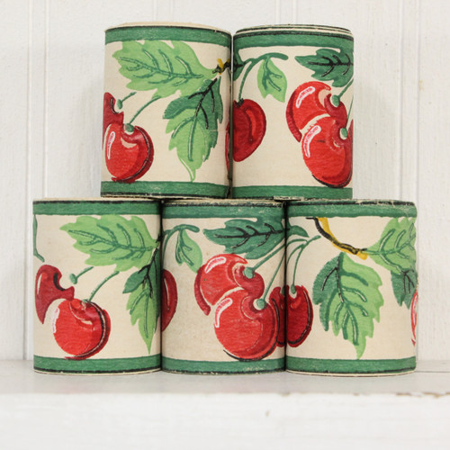 Lot of 5 - Duro Vintage Wallpaper Border Cherry Cluster