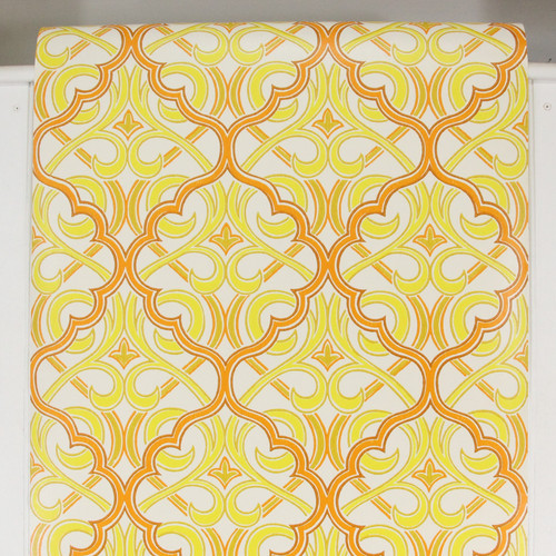 Retro Geo Dome Charcoal/Yellow Wallpaper - Wallpaper Inn %