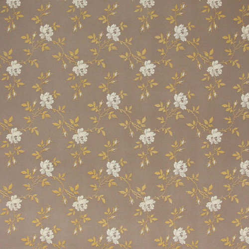 1970s Vintage Wallpaper White Floral on Brown