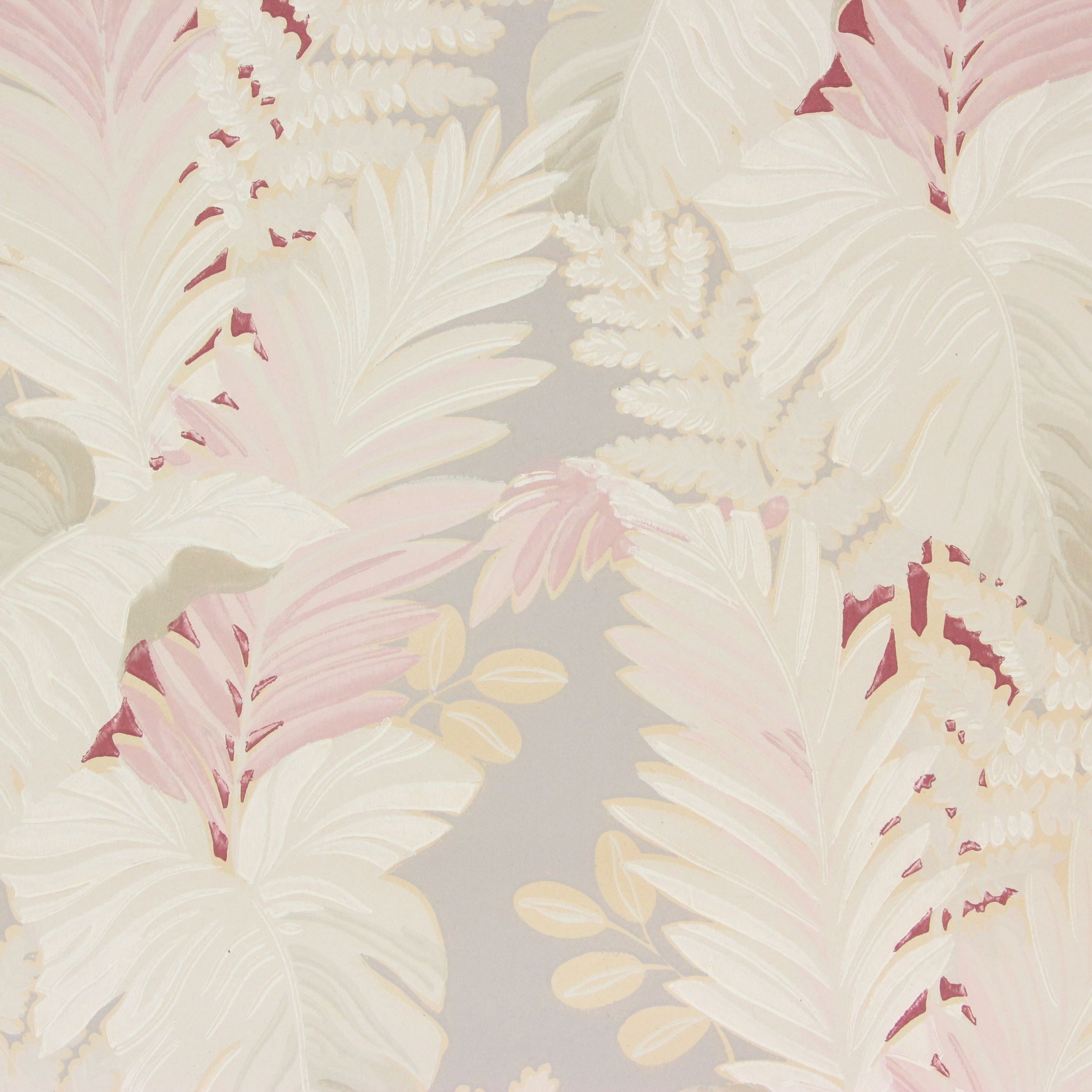 1930s Vintage Wallpaper Red White Leaves On Gray Rosie S Vintage