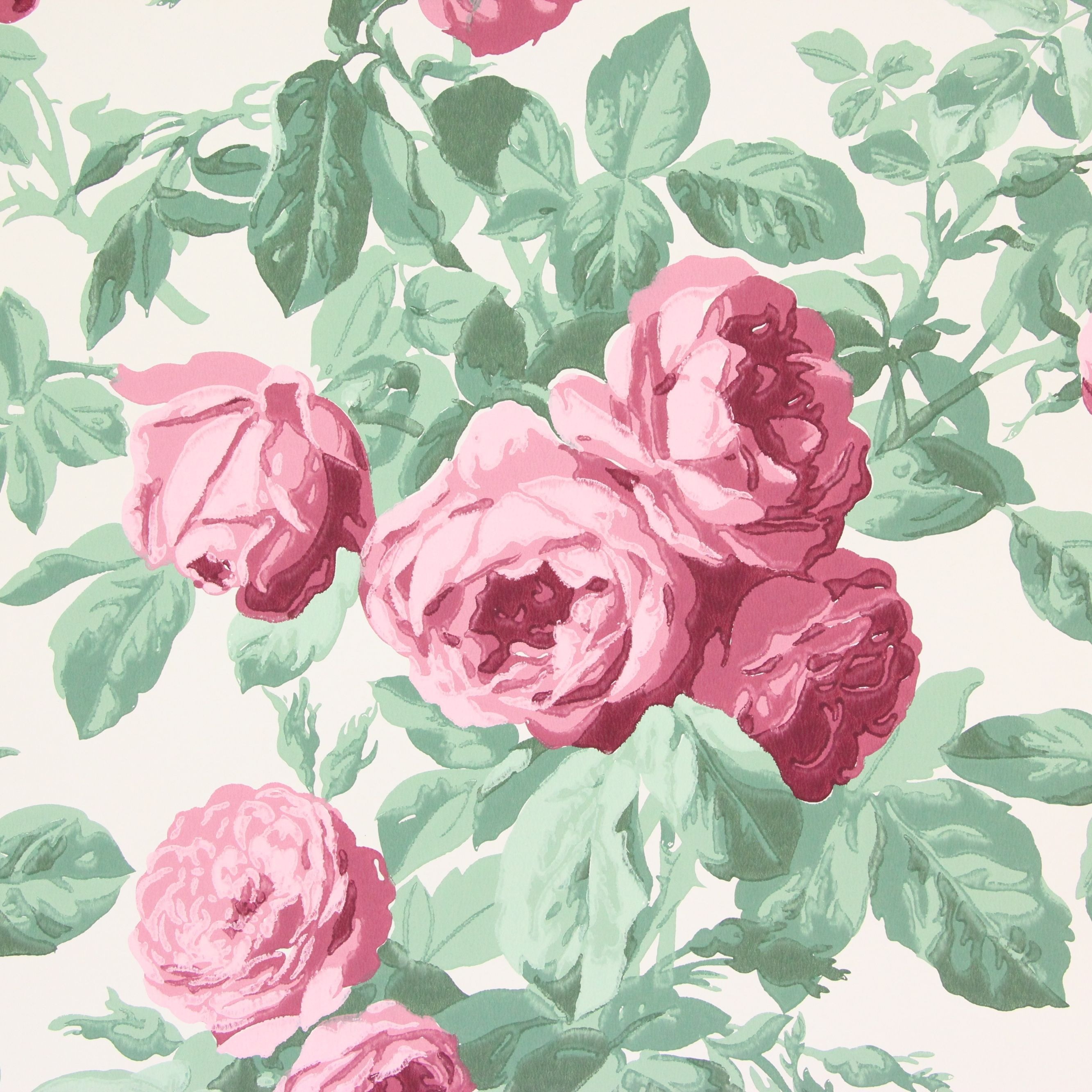 1940s Vintage Wallpaper Pink Rose Bouquets Rosie S Vintage Wallpaper