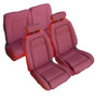 1990-1991 Ford Mustang Sport Hatchback Front & Rear Seat Upholstery Set - W/Leg Lumbar - All Leather - Matching Sides & Back