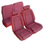 1990-1991 Ford Mustang Sport Hatchback Front & Rear Seat Upholstery Set - W/Leg Lumbar - All Leather Matching Trim