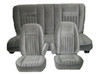 1987-1991 Ford Bronco Front Buckets And Rear Bench Seat Upholstery Set - Leather With Vinyl Sides & Back