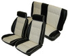 1982-1988 Buick Regal European Reclining G Buckets With Head Rests & Rear Bench Seat Upholstery Set - Leather