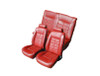 1984-1986 Ford Mustang Convertible Front & Rear Seat Upholstery Set - With Cloth Inserts Velour & Vinyl Trim