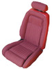 1990-1991 Ford Mustang Convertible Front & Rear Seat Upholstery Set - With Leg Lumbar - Woven Cloth Inserts Vinyl Trim