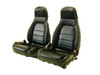 1993-1995 Mazda Miata Front Bucket Seat Upholstery Set - For Models With Speakers In Head Rests - Color Leather With Vinyl