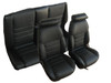 1992-1993 Ford Mustang Convertible - Front & Rear Seat Upholstery Set - Woven Cloth Inserts - Vinyl Trim