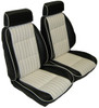 1982-1987 Chevrolet El Camino European Reclining G-Bucket Seat Upholstery Set With Head Rests With White Inserts